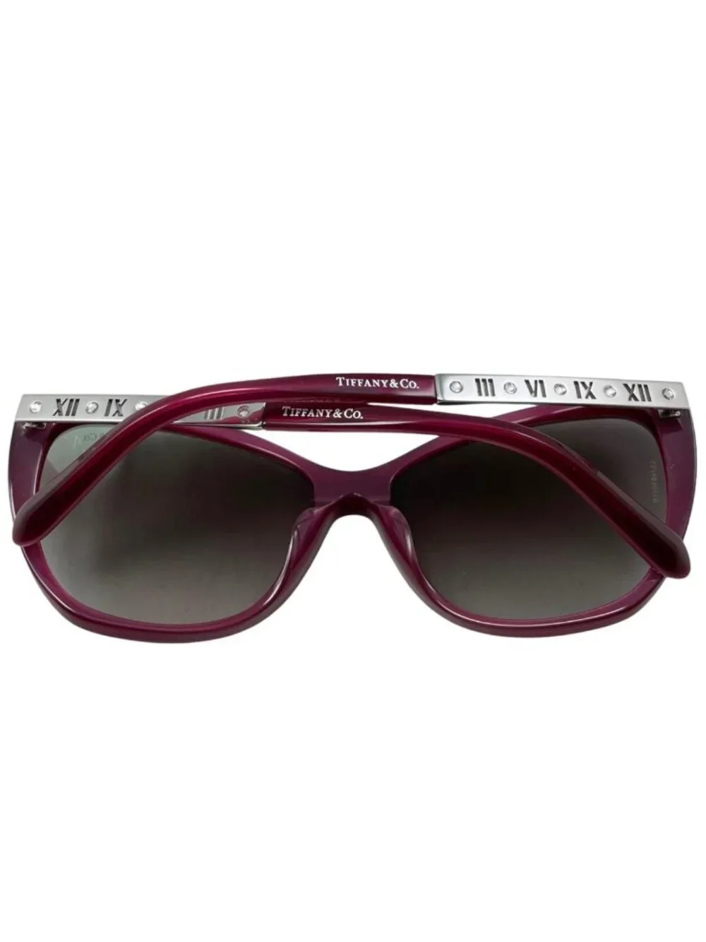 Tiffany & Co Sunglasses Atlas Logo Wine Red Bordeaux Silver Eyewear